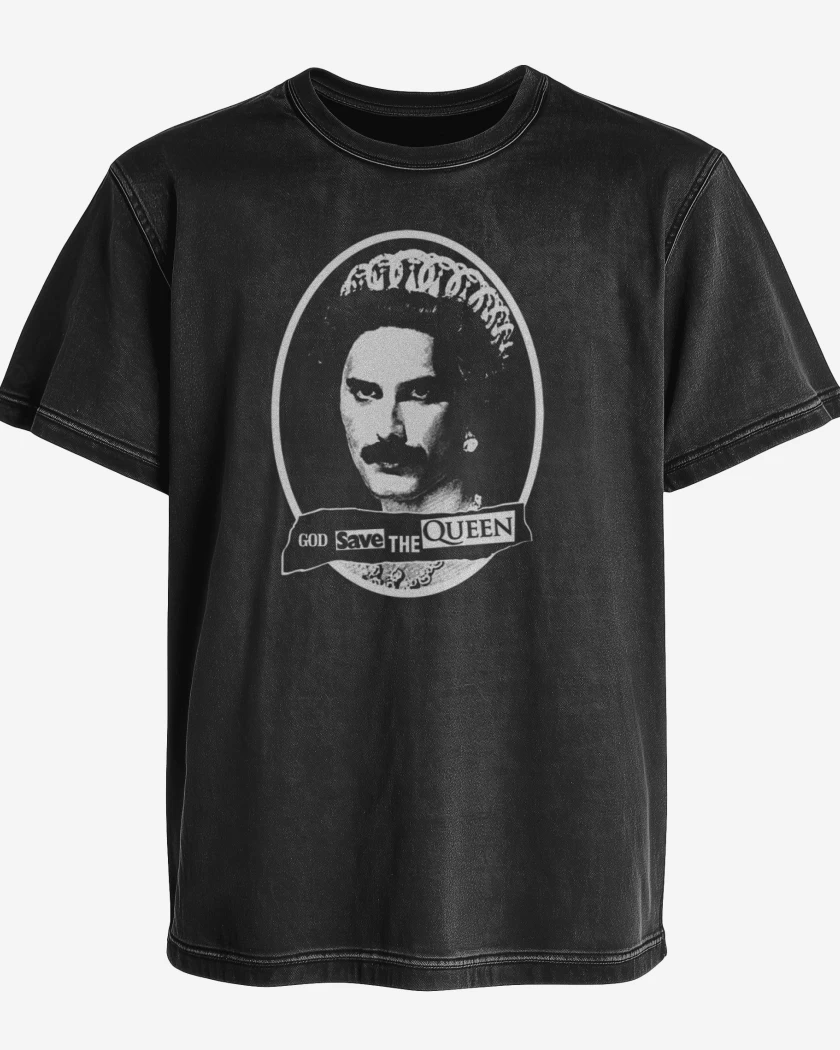 Polera desgastada God save the queen 2