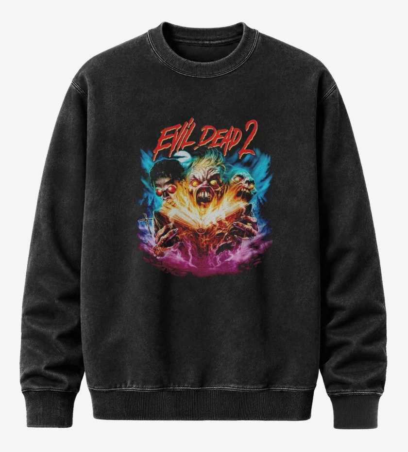 Poleron Polo Acid Wash Negro de Evil Dead 2