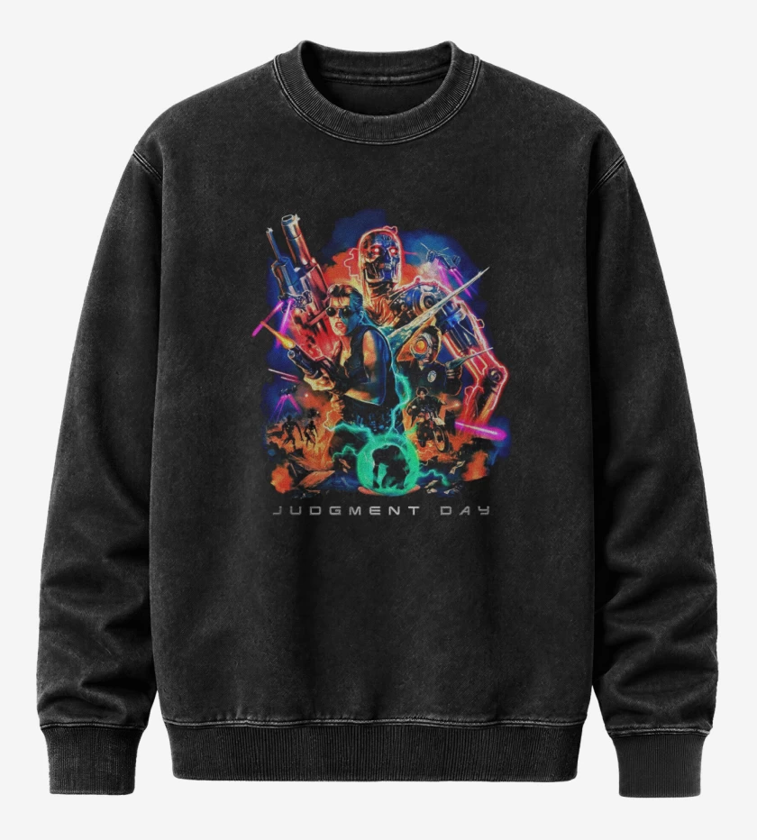 Poleron Polo Acid Wash Negro de Judgment Day