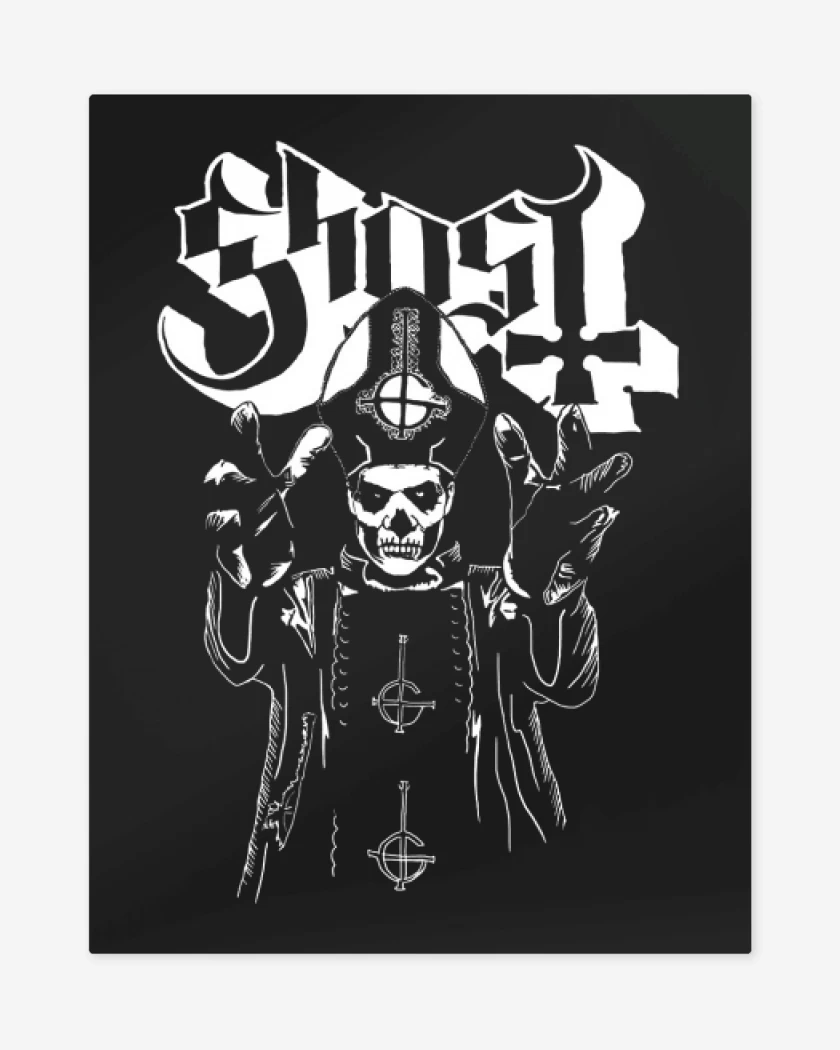 Print metalico Negro de Ghost papa