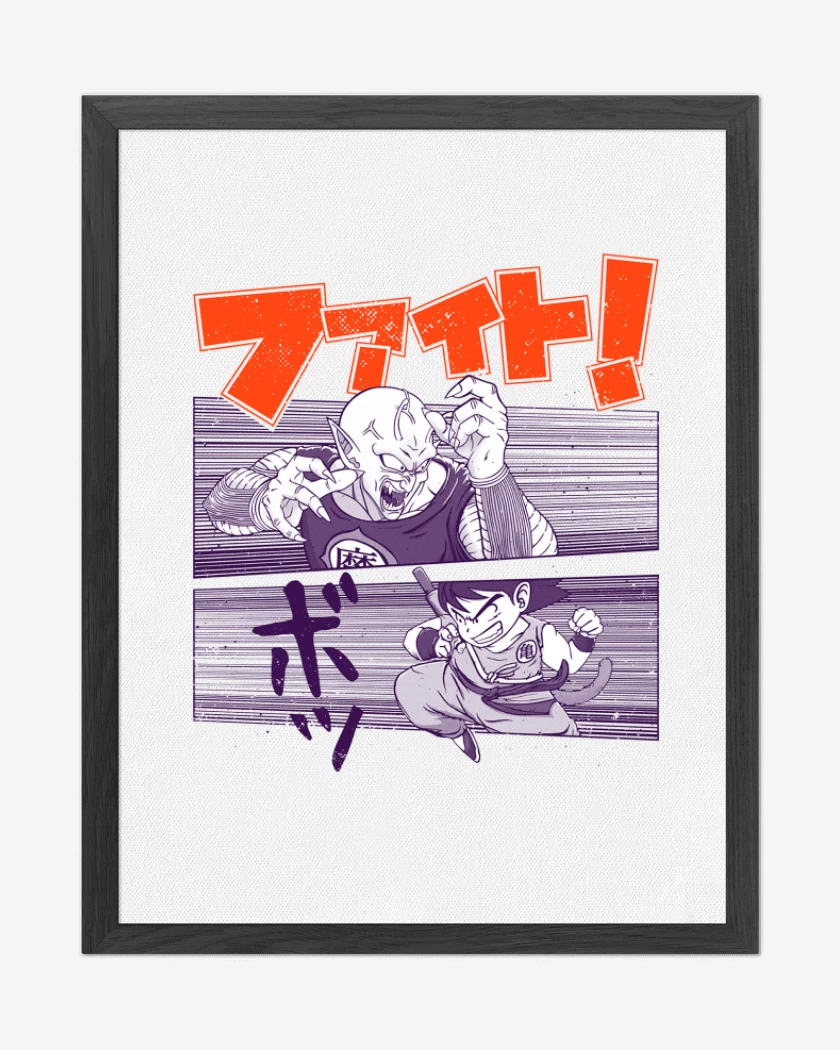 Cuadro decorativo Blanco de Goku vs Piccolo Daimaku