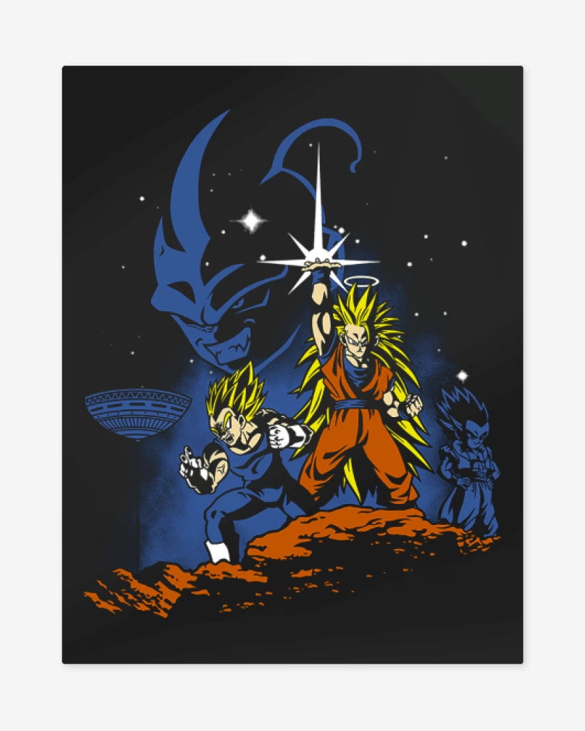 Print metalico Negro de Dragon ball Z wars