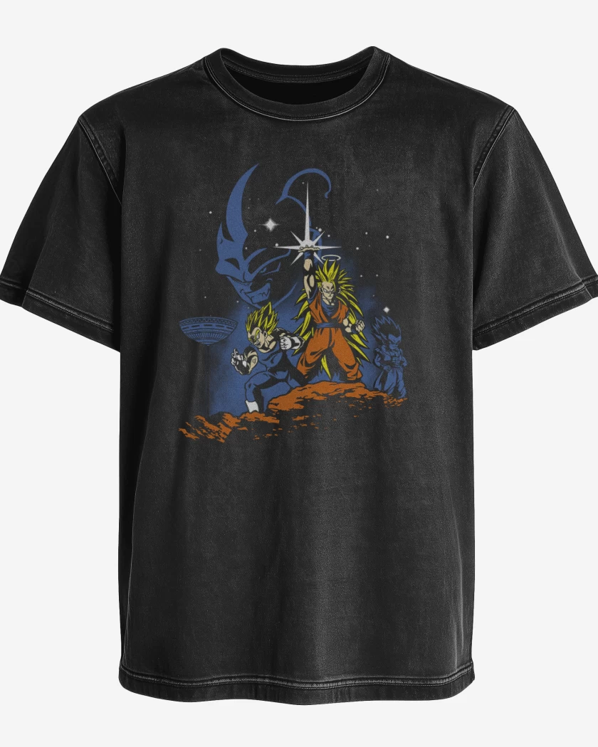 Polera desgastada Negro de Dragon ball Z wars