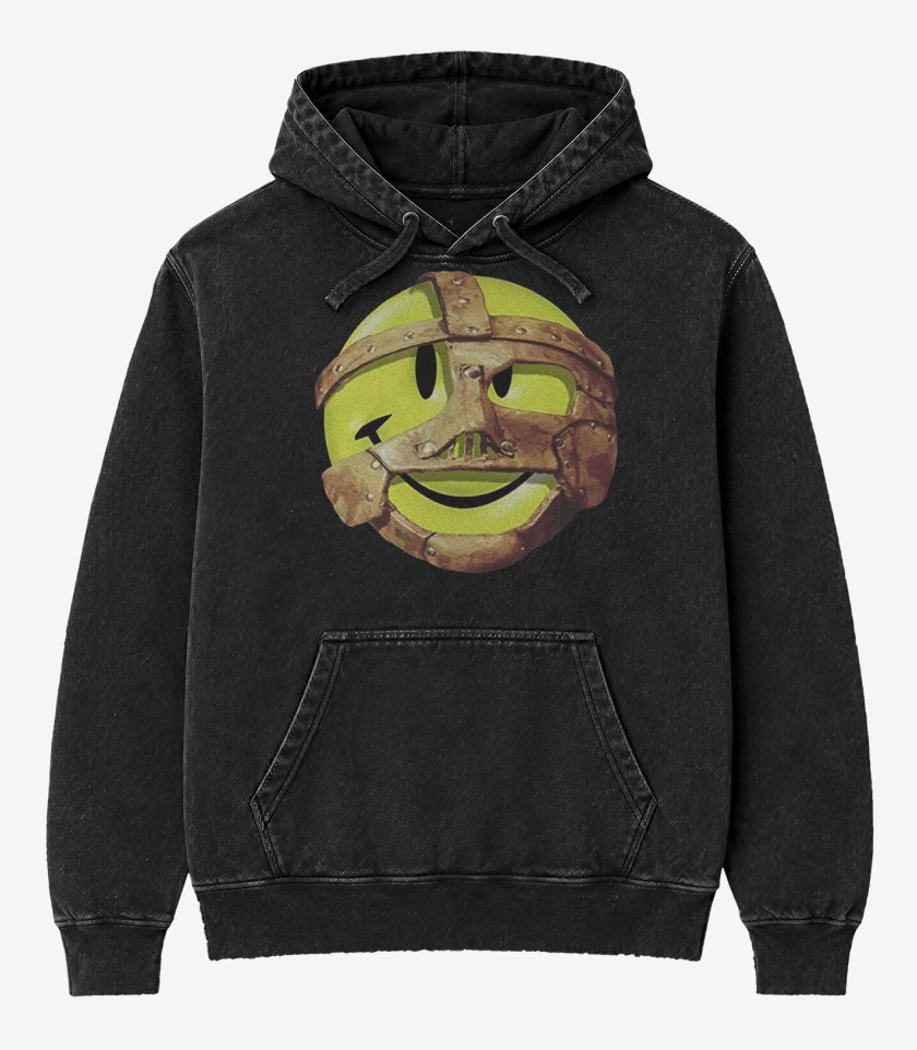 Poleron Canguro Acid Wash Negro de Mankind