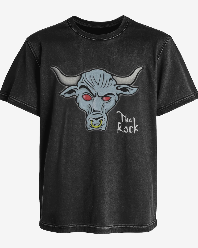 Polera desgastada Negro de The Rock