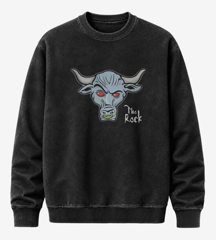 Poleron Polo Acid Wash Negro de The Rock