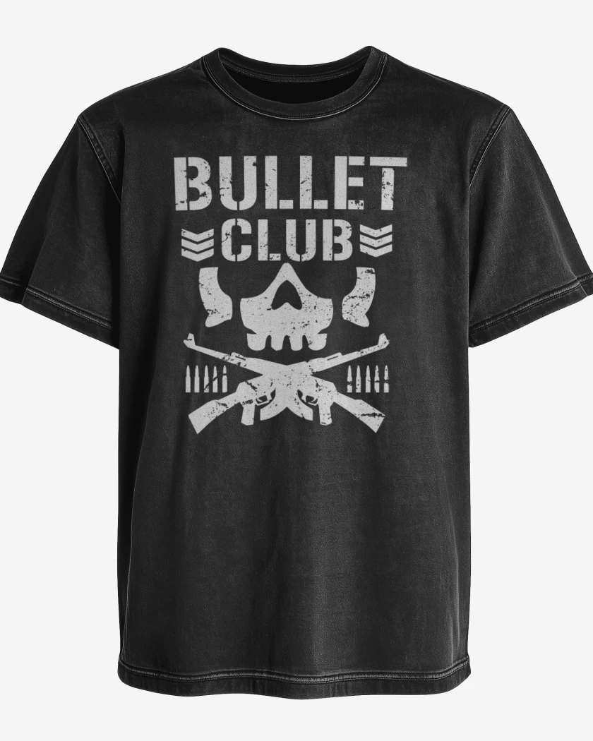 Polera desgastada Negro de Bullet club