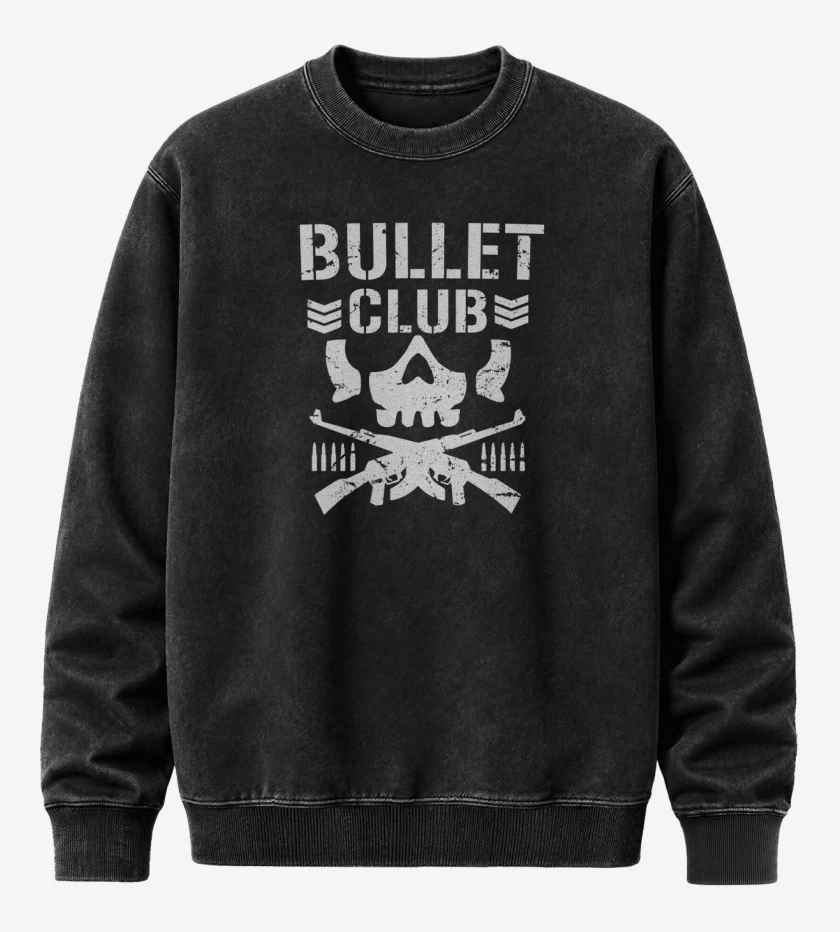 Poleron Polo Acid Wash Negro de Bullet club