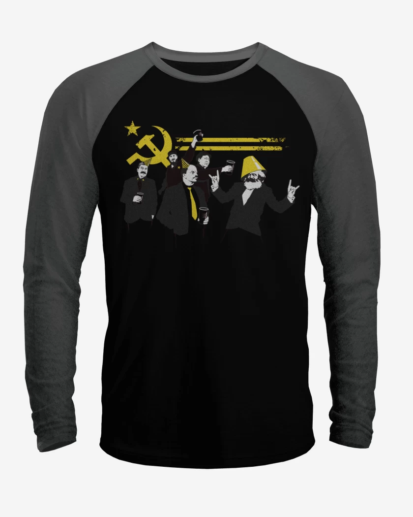Polera Raglan Negro / Negro Heather de Fiesta!