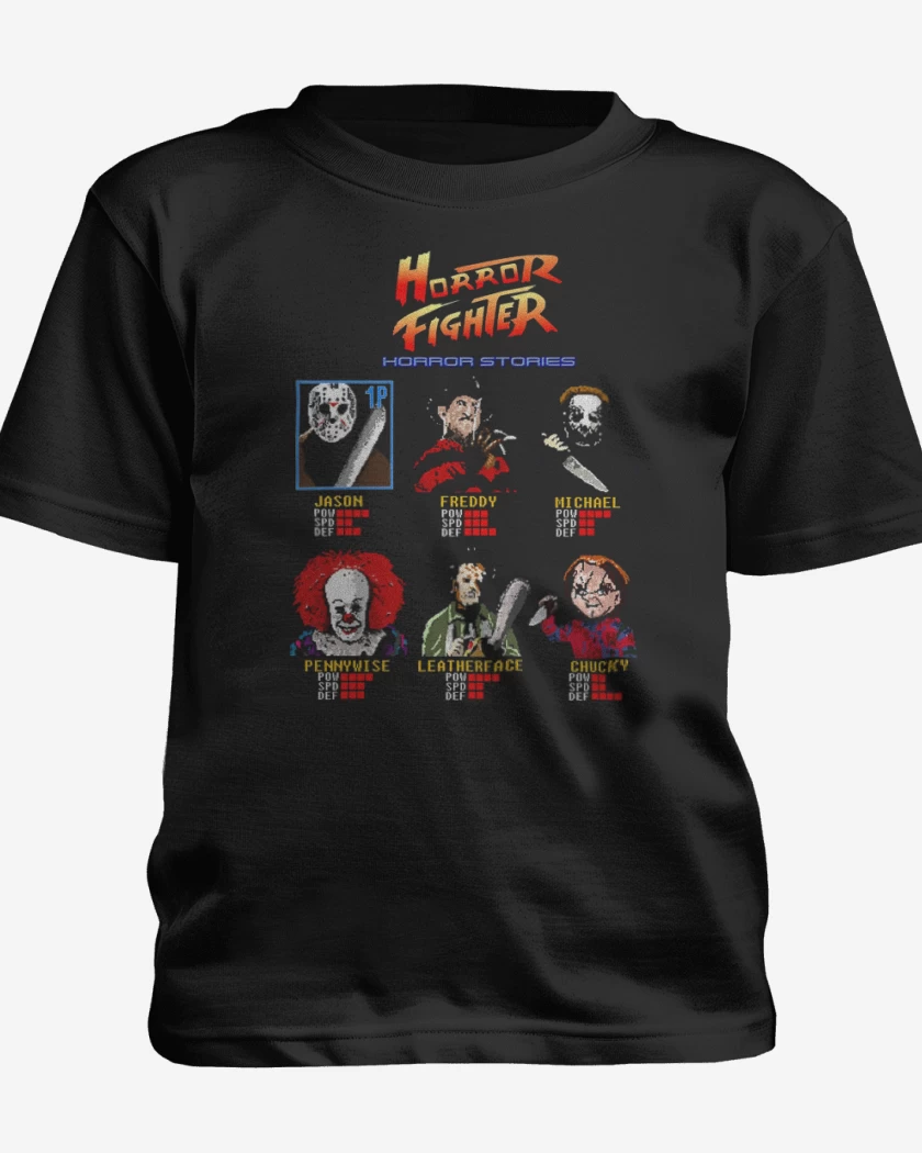 Polera de niño Negro de Horror fighter