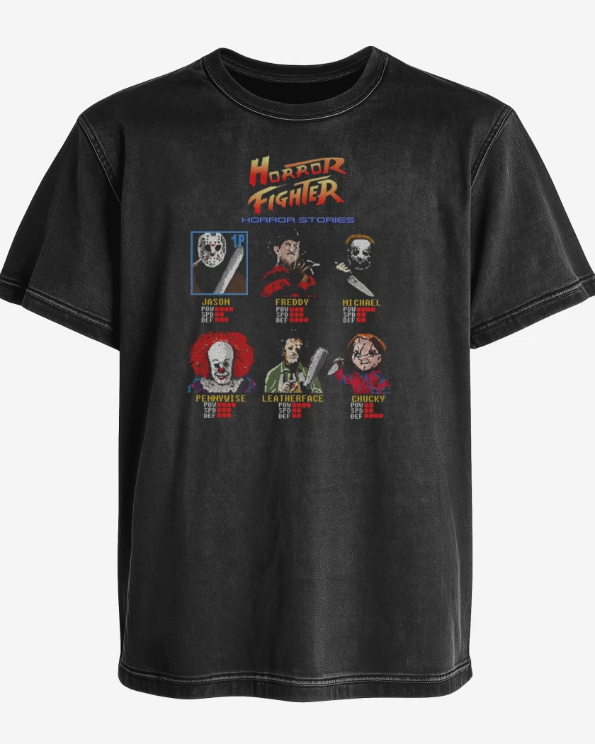 Polera desgastada Horror fighter