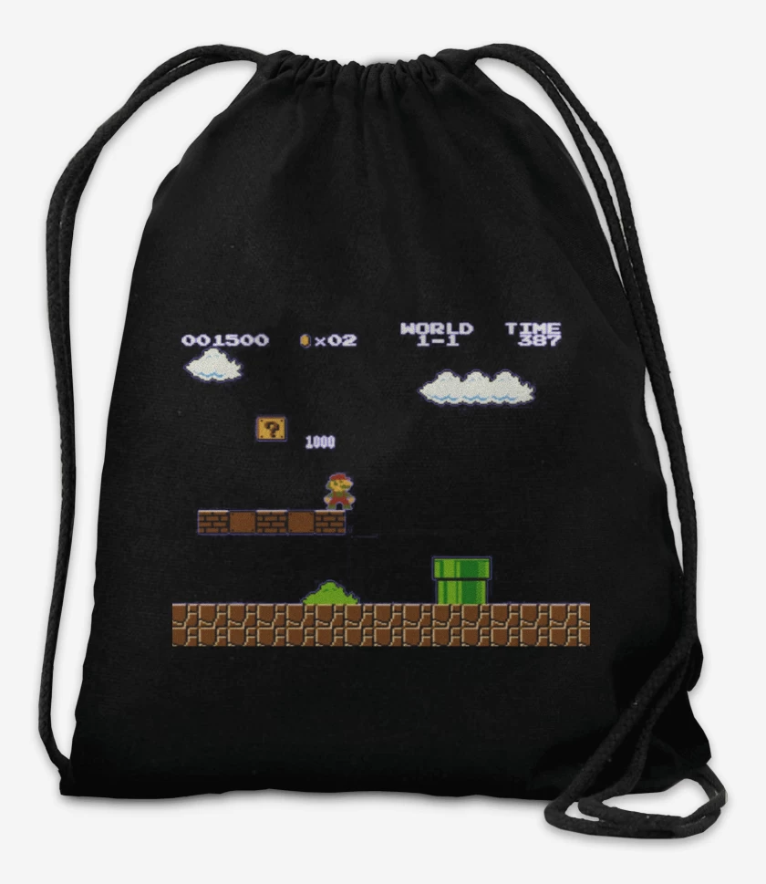 Mochila Negro de Super mariano 