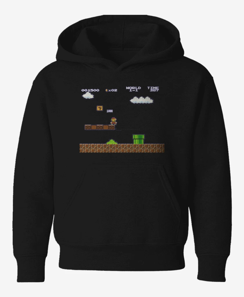 Poleron de niño Negro de Super mariano 