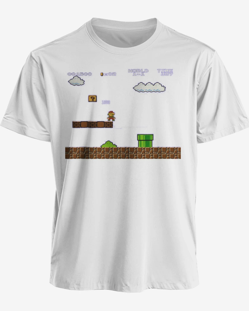 Polera premium Blanco de Super mariano 