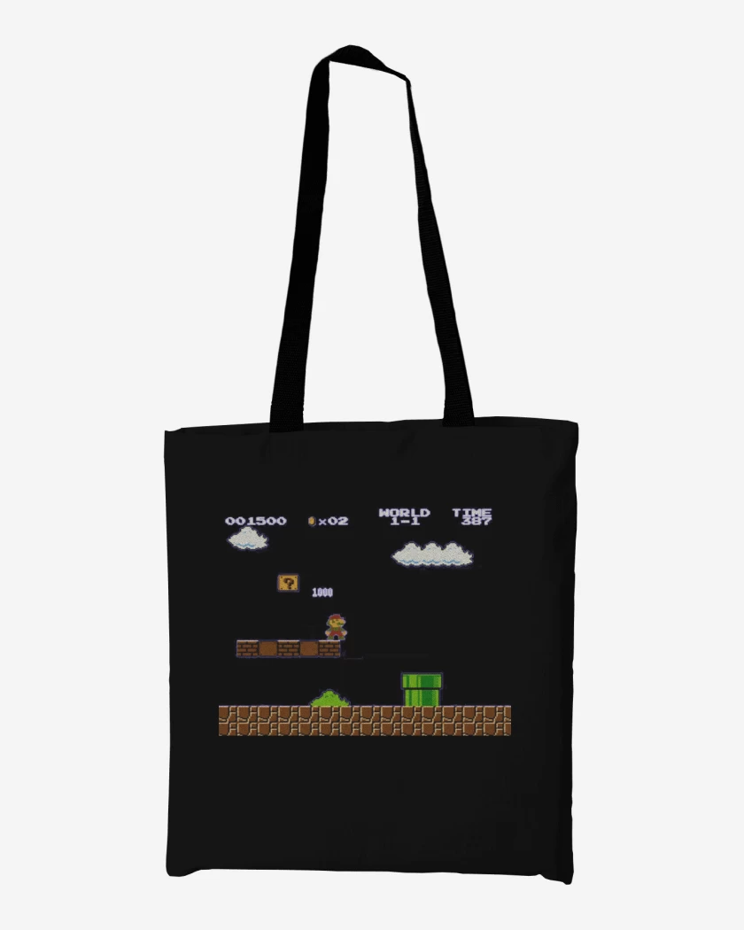 Totebag Negro de Super mariano 