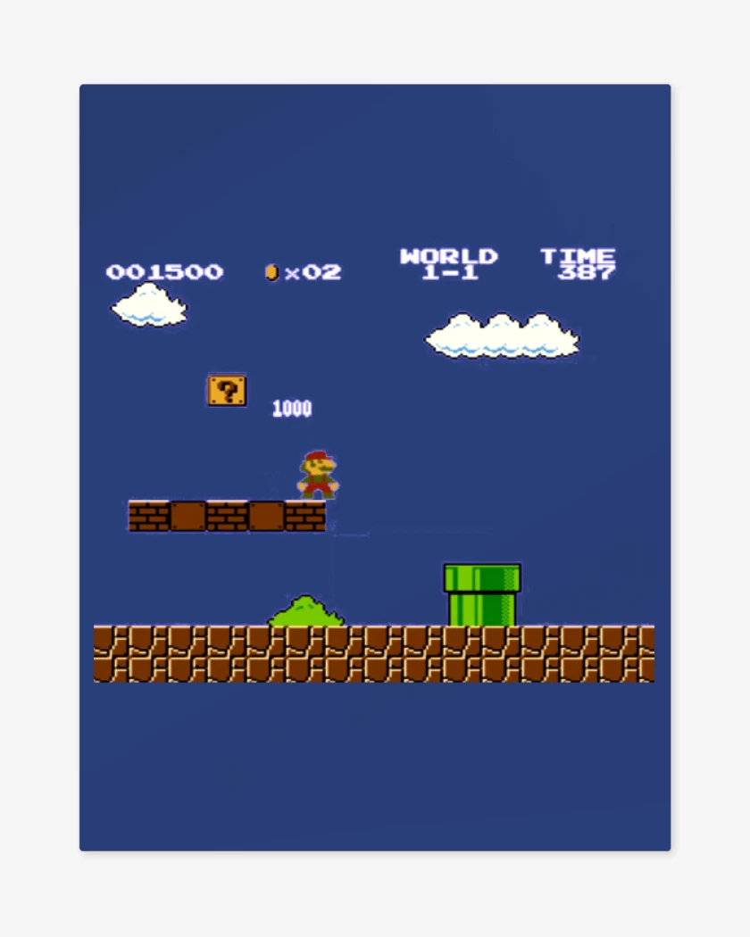 Print metalico Azul Rey de Super mariano 