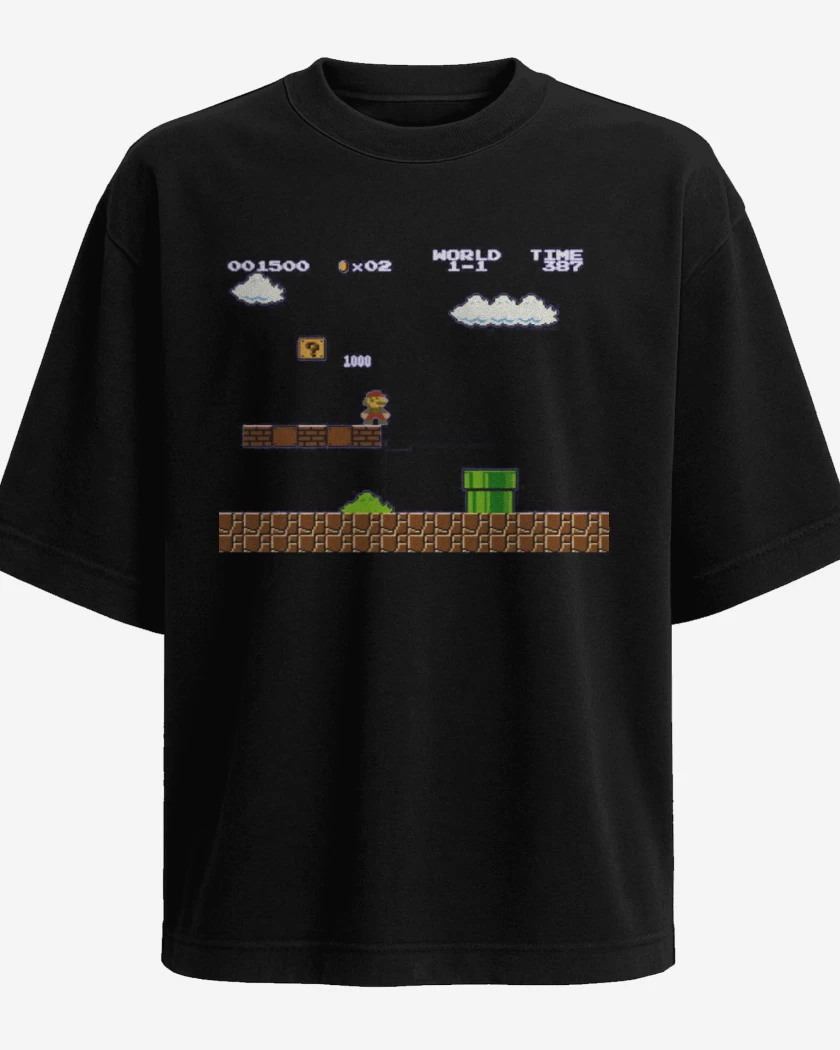 Polera Oversize Negro de Super mariano 