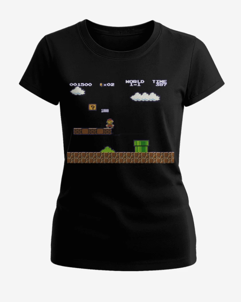 Polera de Mujer Negro de Super mariano 