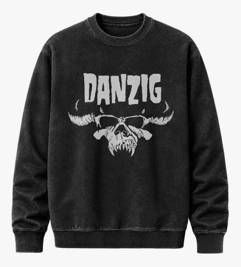 Poleron Polo Acid Wash Negro de Danzig