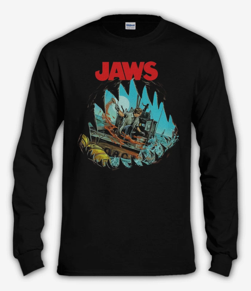 Polera manga larga Negro de Tiburon