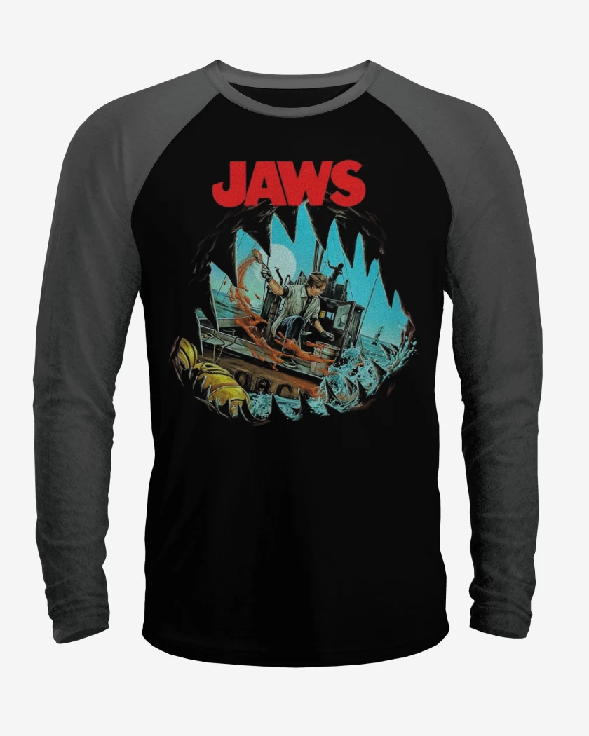 Polera Raglan Negro / Negro Heather de Tiburon