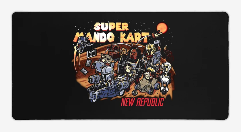 Mouse pad Gamer Negro de Mando Kart