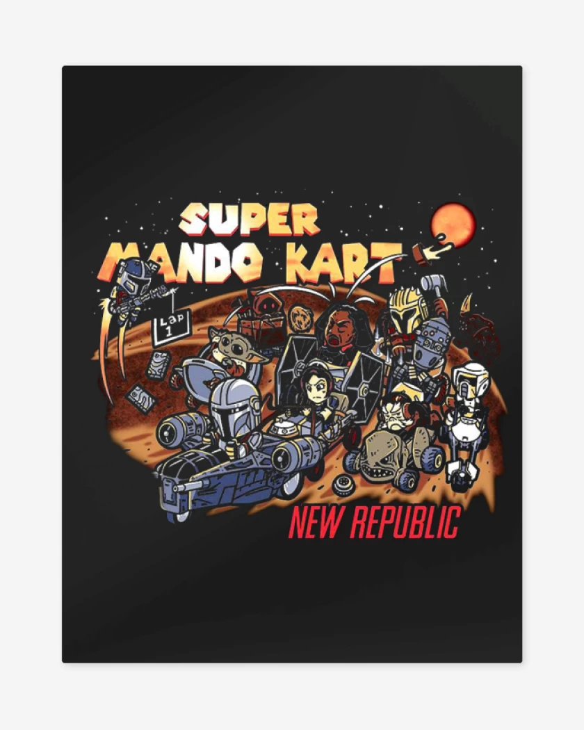 Print metalico Negro de Mando Kart