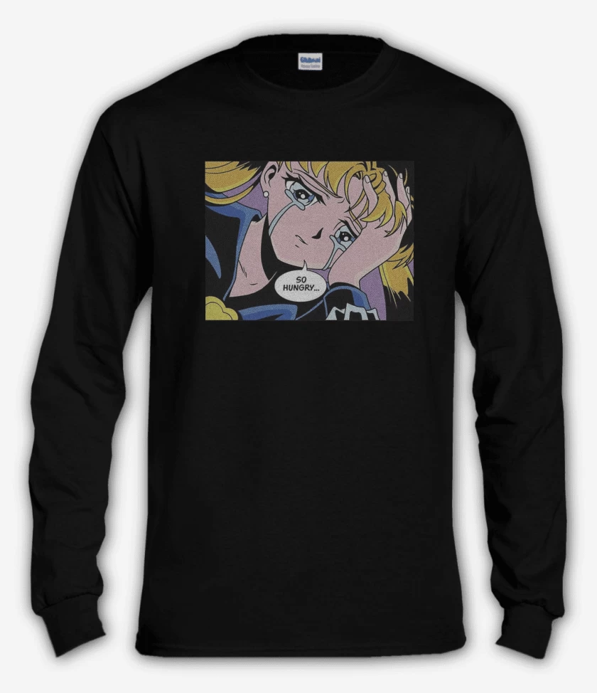 Polera manga larga Negro de Tengo Hambre...