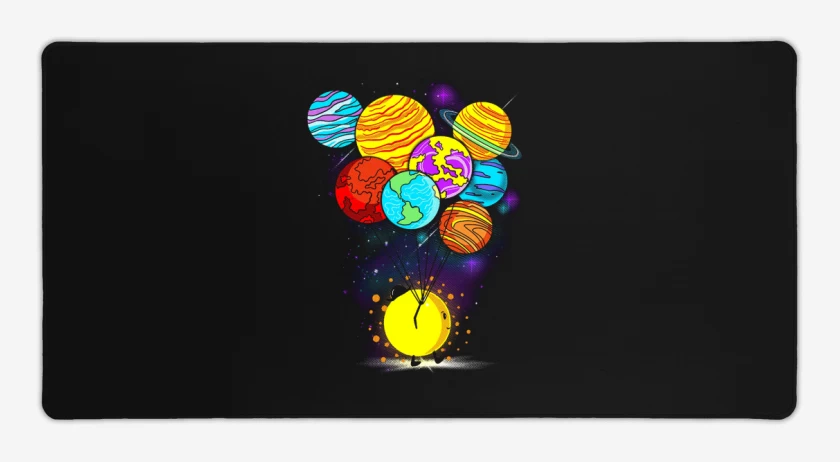 Mouse pad Gamer Negro de Sistema solar