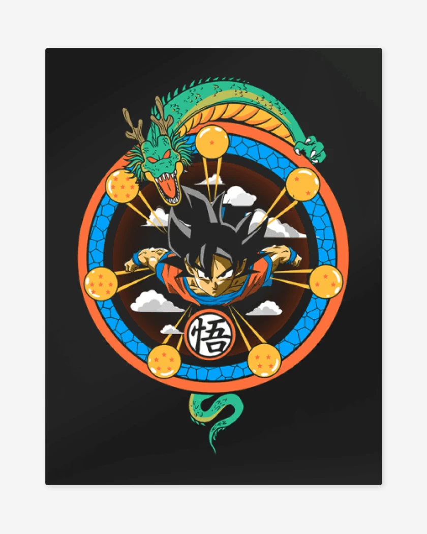 Print metalico Negro de El dragon