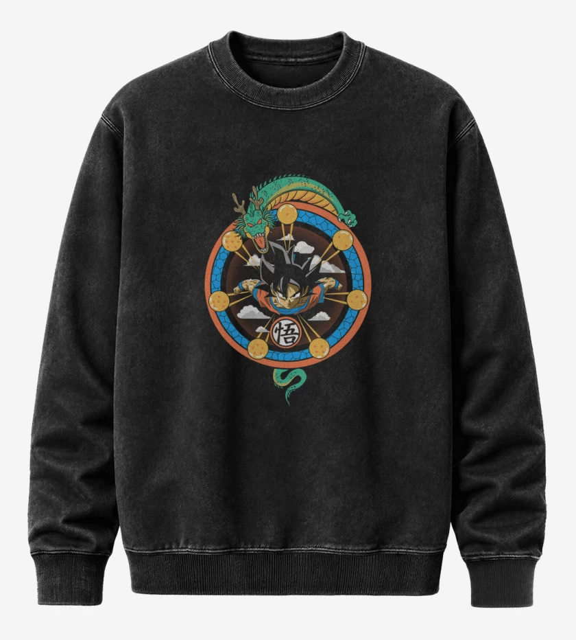 Poleron Polo Acid Wash Negro de El dragon