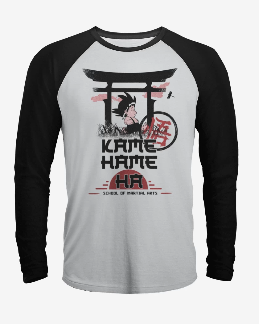 Polera Raglan Blanco / Negro de Escuela de artes marciales