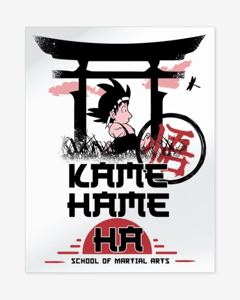 Print metalico Blanco de Escuela de artes marciales