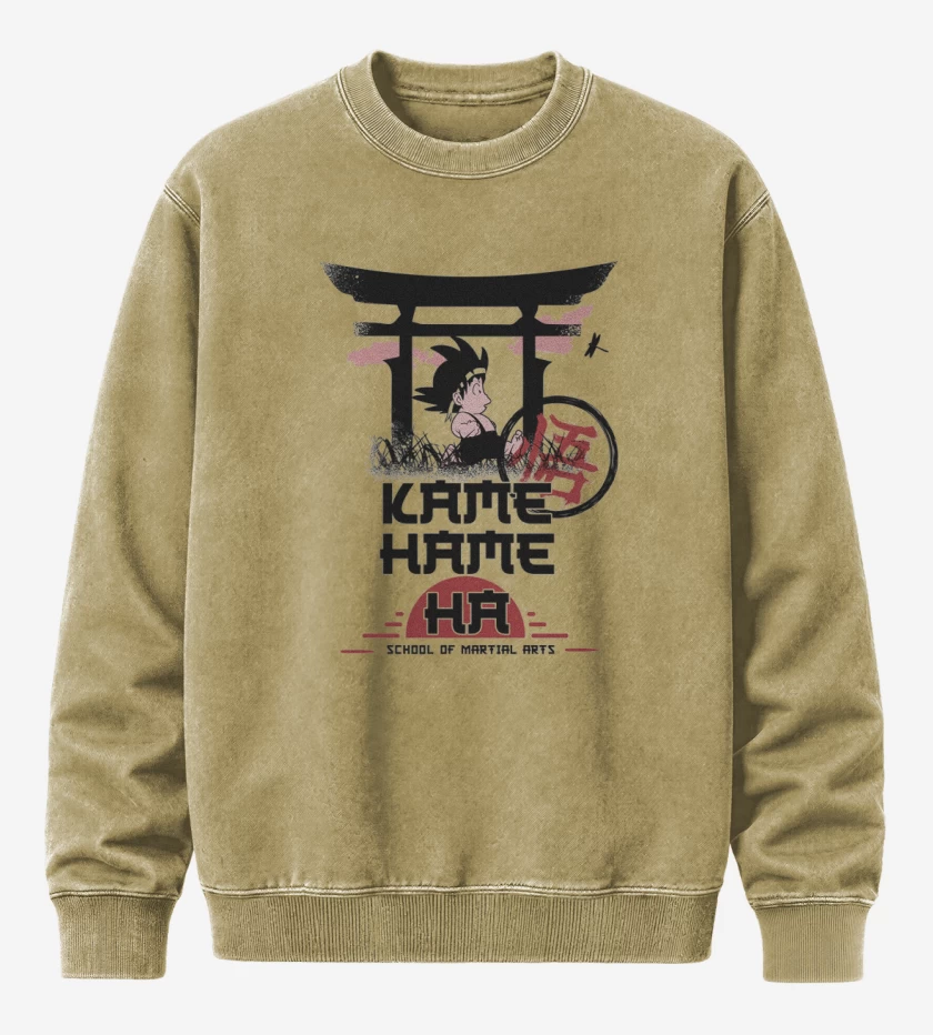 Poleron Polo Acid Wash Beige de Escuela de artes marciales