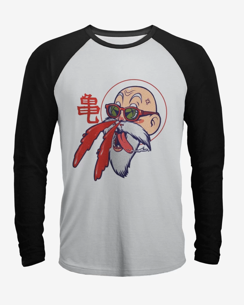 Polera Raglan Blanco / Negro de Maestro Roshi