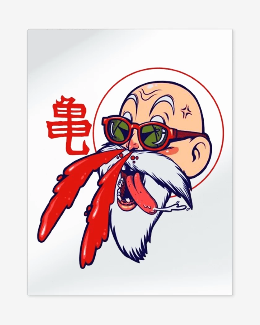 Print metalico Blanco de Maestro Roshi