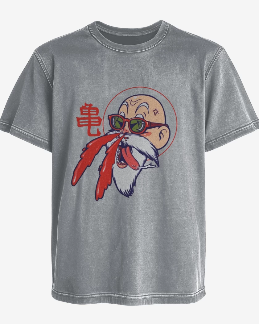 Polera desgastada Gris Melange de Maestro Roshi