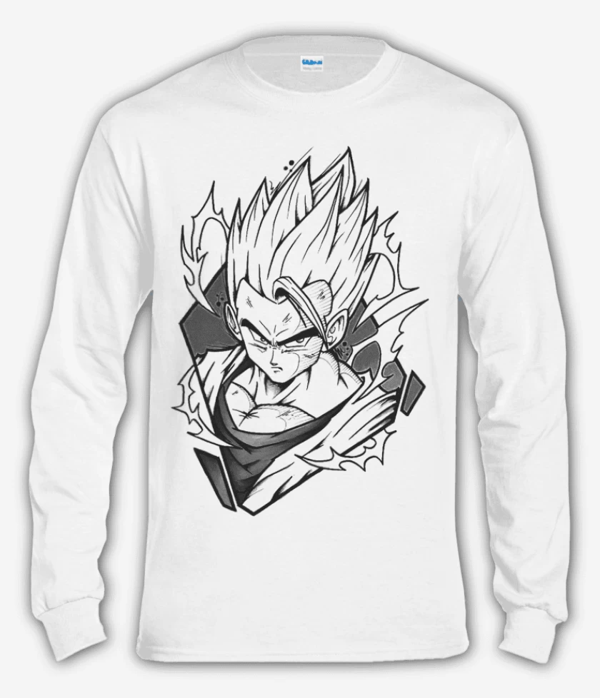 Polera manga larga Blanco de Gohan