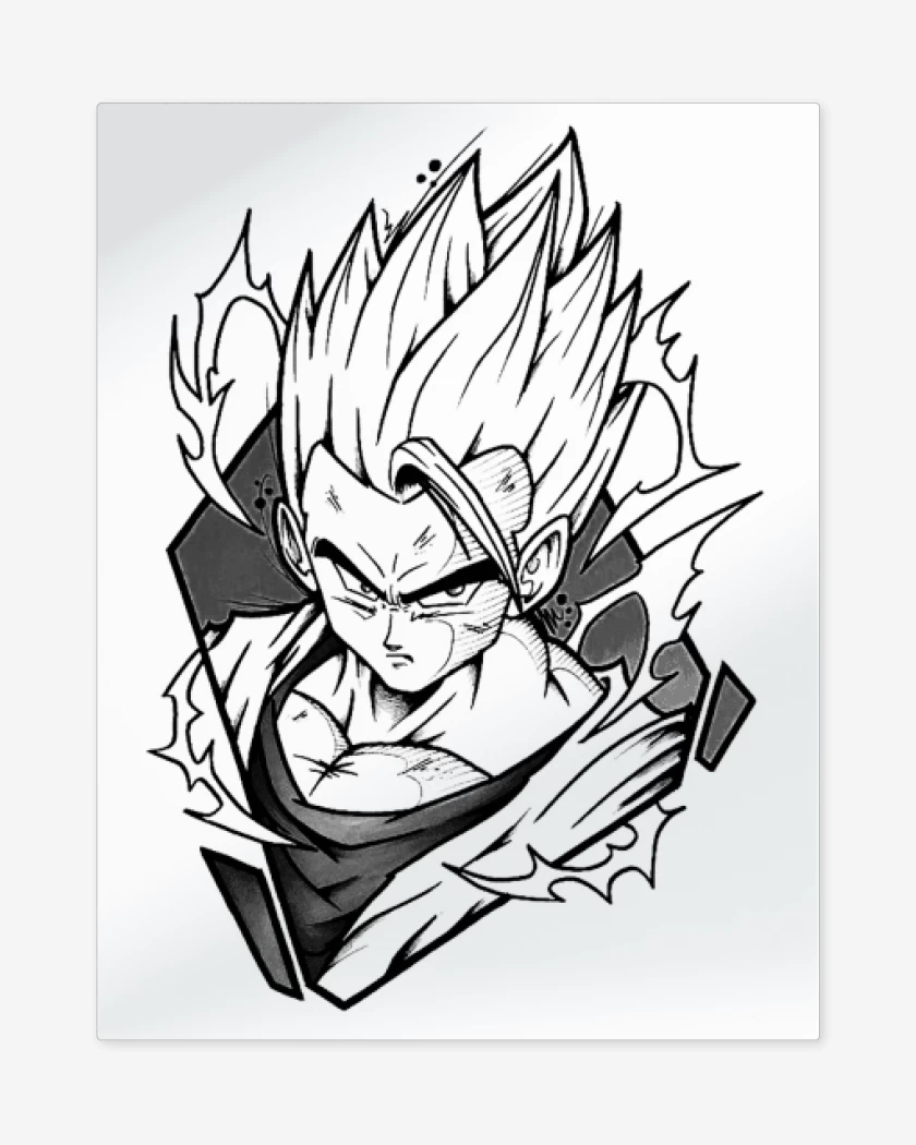 Print metalico Blanco de Gohan