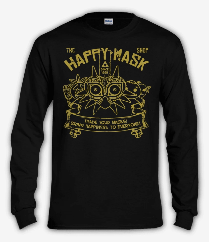 Polera manga larga Negro de Happy Mask Shop