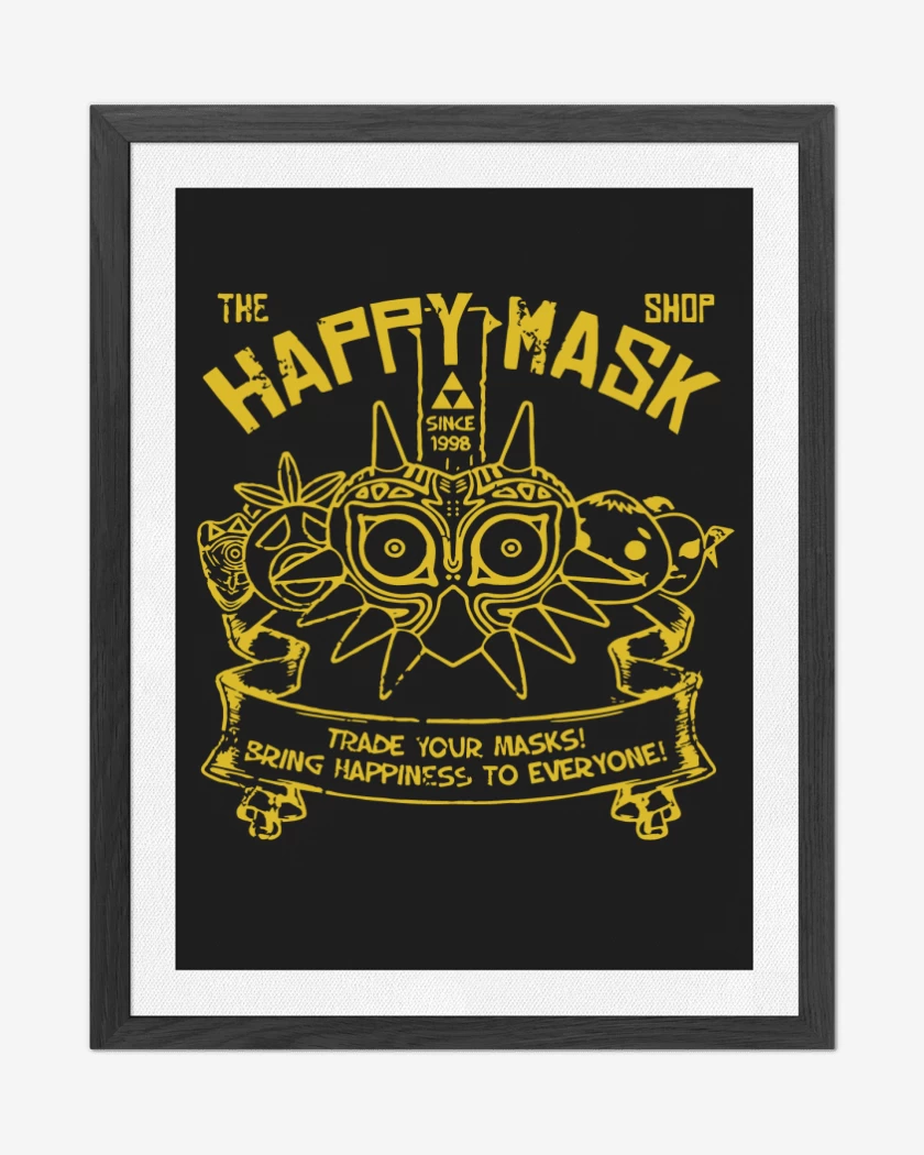 Cuadro decorativo Negro de Happy Mask Shop