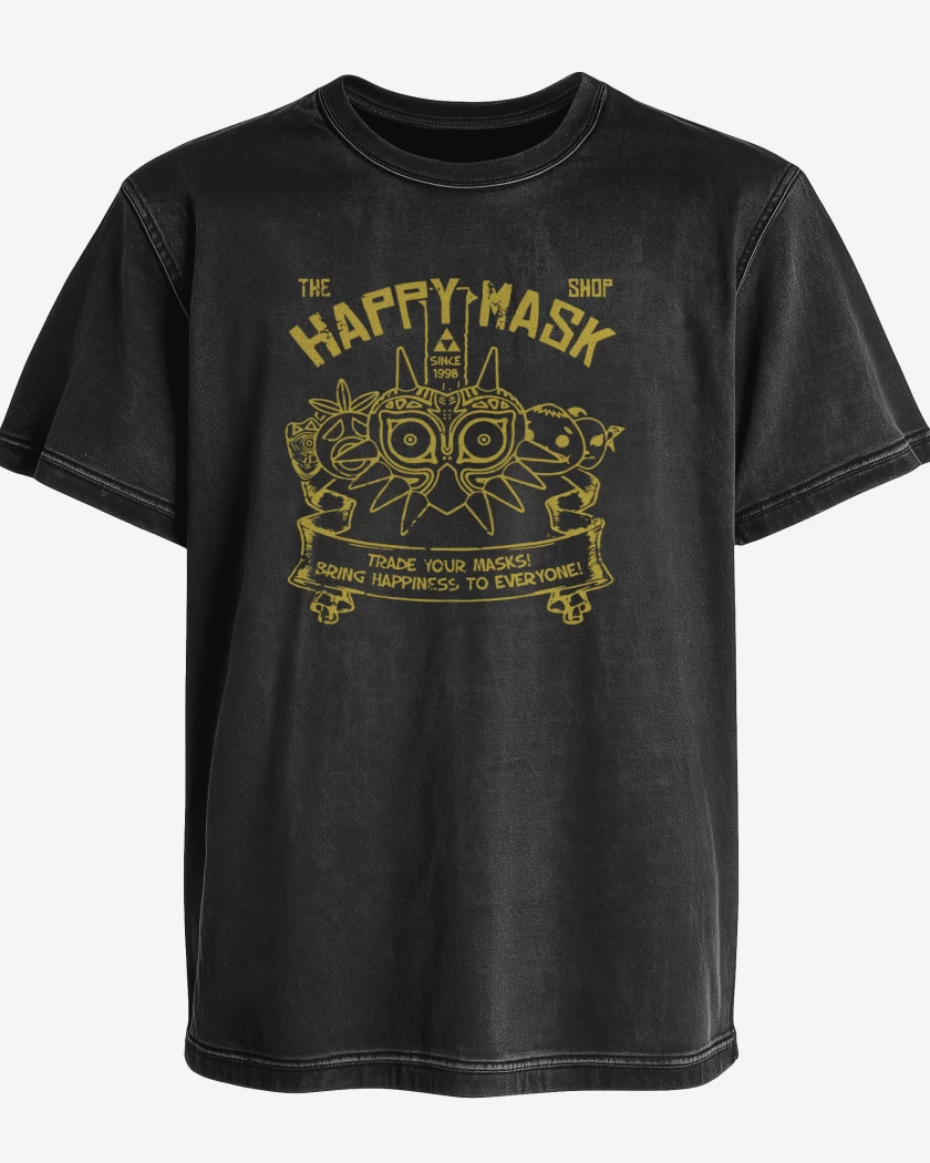 Polera desgastada Negro de Happy Mask Shop