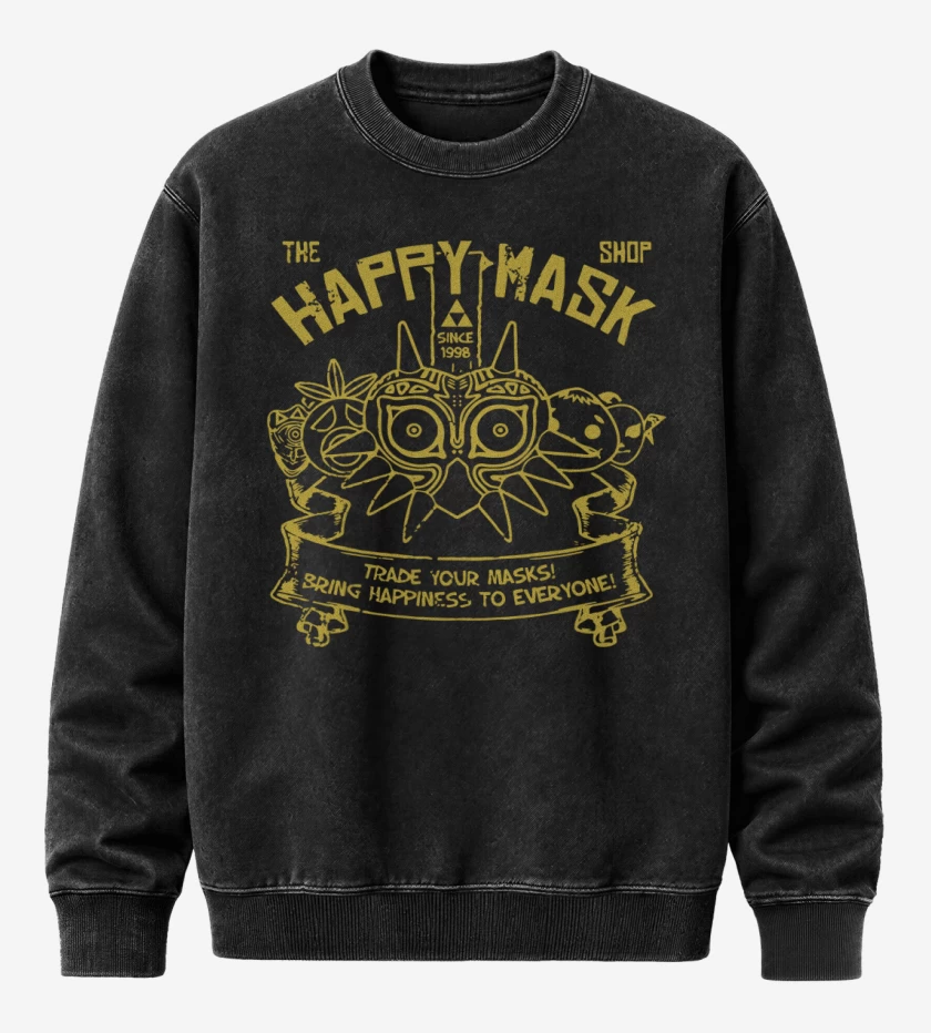 Poleron Polo Acid Wash Negro de Happy Mask Shop