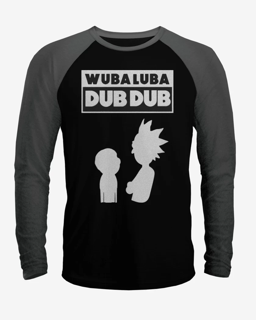 Polera Raglan Negro / Negro Heather de Wuba luba dub dub 2