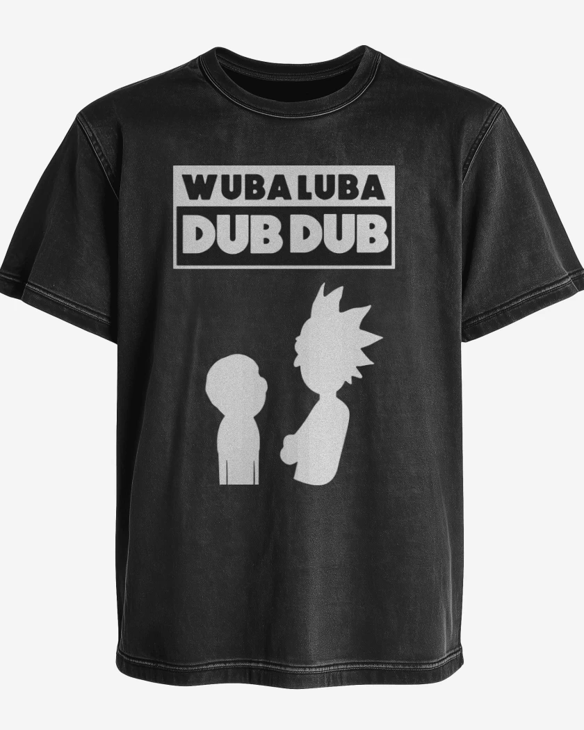 Polera desgastada Negro de Wuba luba dub dub 2