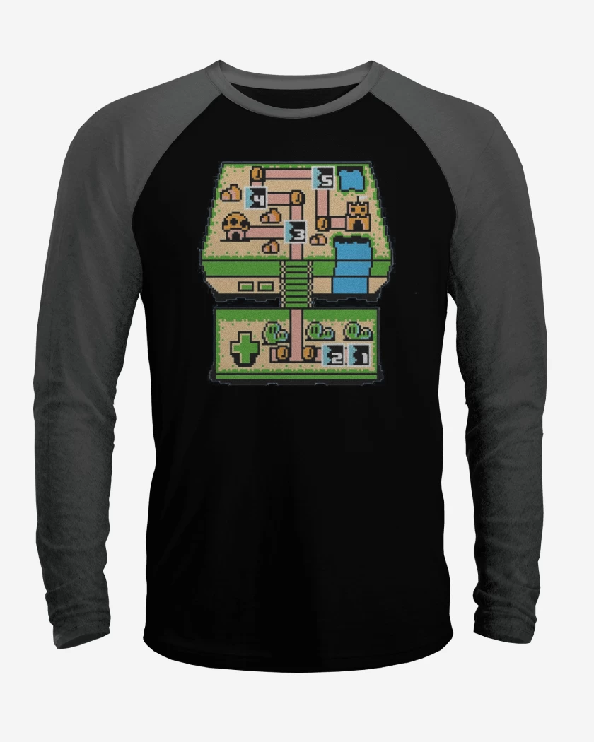 Polera Raglan Negro / Negro Heather de Super 3