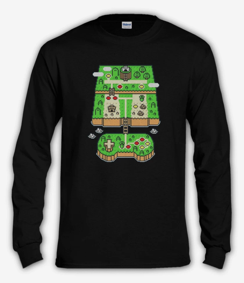 Polera manga larga Negro de Super world 