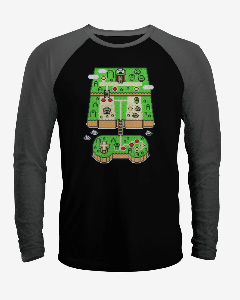 Polera Raglan Negro / Negro Heather de Super world 