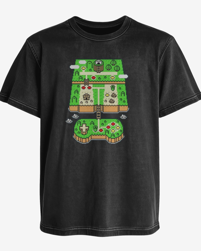 Polera desgastada Negro de Super world 