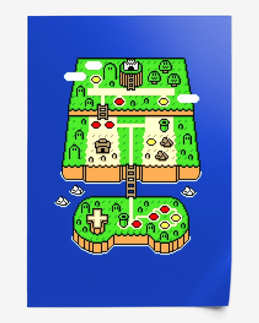 Print Azul Rey de Super world 